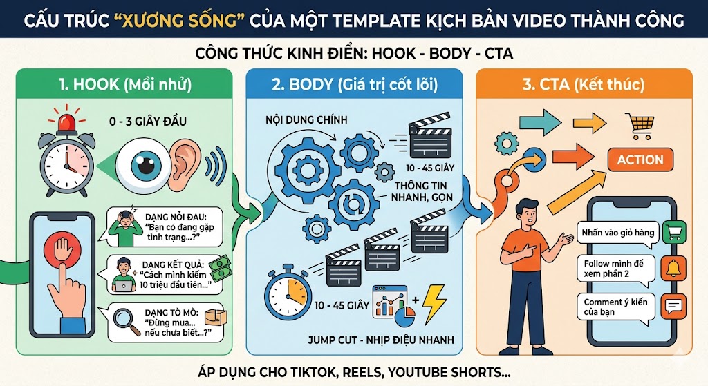 mẫu kịch bản video tiktok ngắn dễ viral