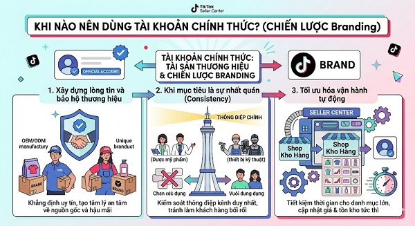 tài khoản chính thức và tài khoản marketing TikTok